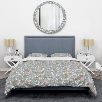 Ensemble de housse de couette en microfibre bleu / rose / vert 3 pièces