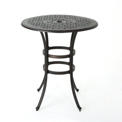 Table de bar en fonte d'aluminium de style traditionnel avec table d'appoint traditionnelle, plateau accentué