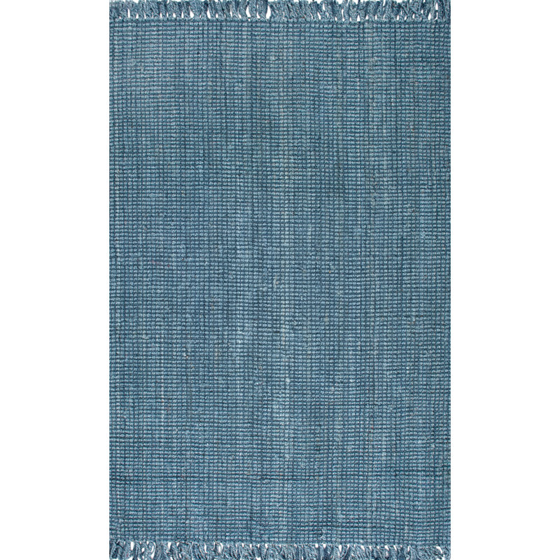 Waville Handmade Flatweave Area Rug in Blue, Rectangle 3' x 5'