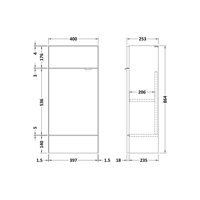 40cm Single Bathroom Vanity Base Only