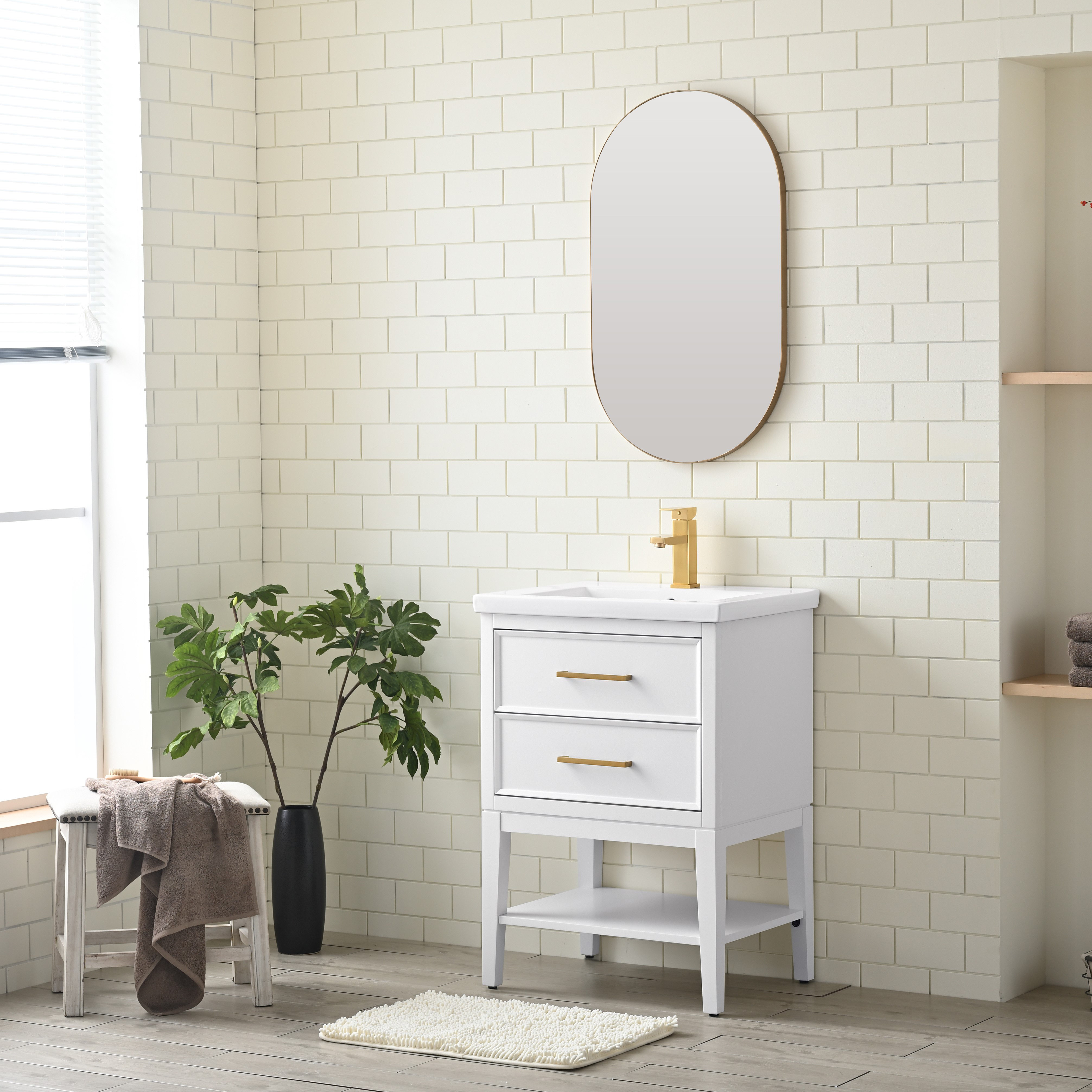 Willa Arlo™ Interiors Brodnax 24" Single Bathroom Vanity with Ceramic Top & Reviews | Wayfair