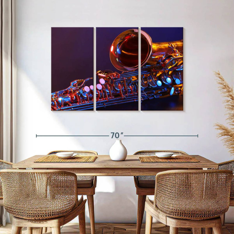Abarca Purplish Golden Saxophone, 36" H x 57" W