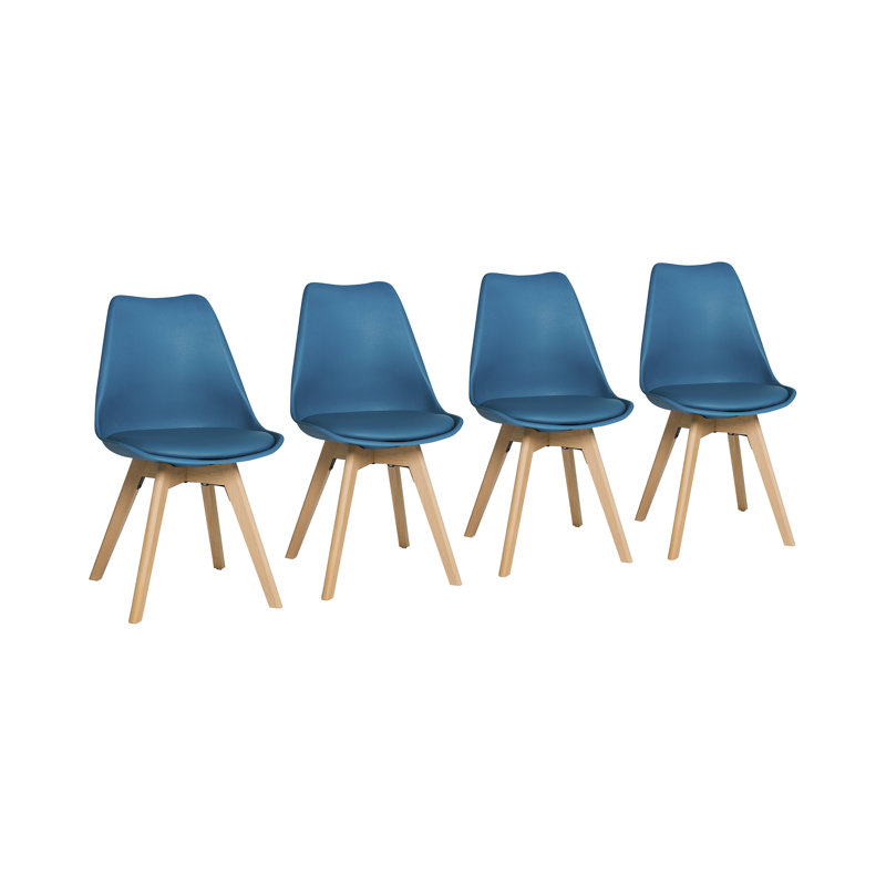 Mira 43cm H Polyester Blend Upholstered Dining Chair, Blue