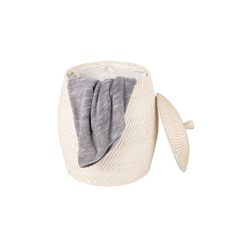 Quamba Laundry Hamper, White Wash