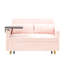 Velours côtelé rose à double fonction avec poignée à tirer, table mobile pour le travail, surface de chargement
