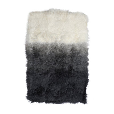 Sheepskin Ombre Area Rug in Gray