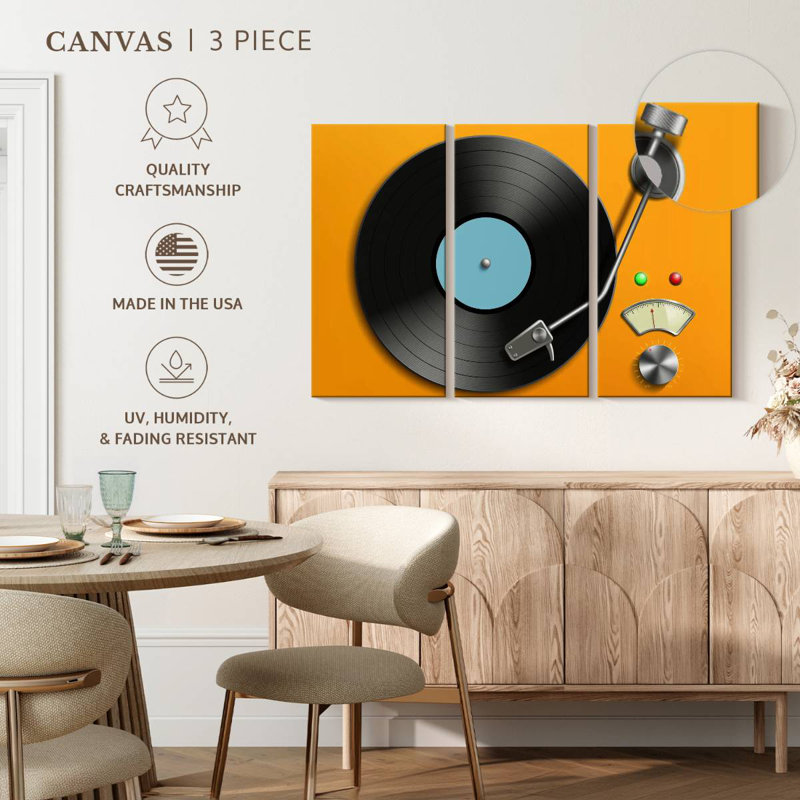 Retro Record Player, 28" H x 45" W