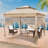 11 Ft. W x 11 Ft. D Outdoor Pop Up Soft Top Steel Patio Gazebo with Netting-109186197