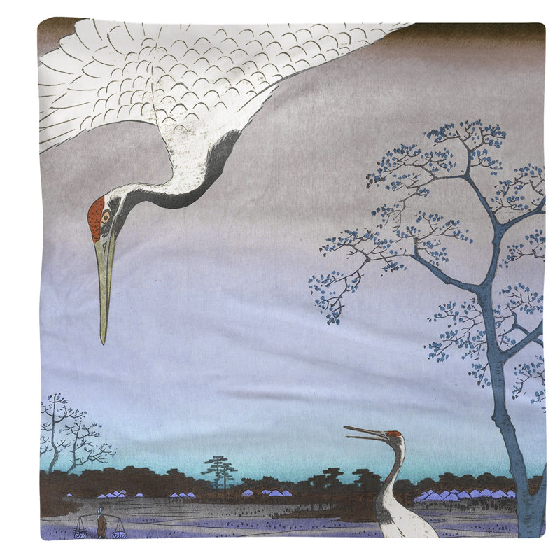 Utagawa Hiroshige Cotton No Pattern Square Napkin, Blue
