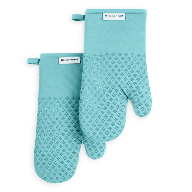 KitchenAid Asteroid Solid Textured Oven Mitt, Teal