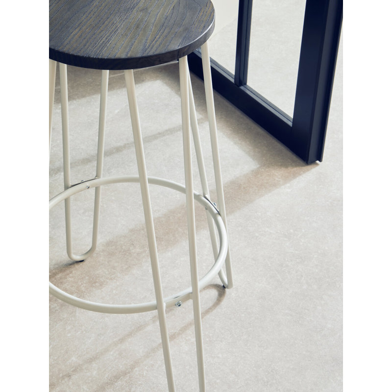 Counter Stool with Metal Frame, White