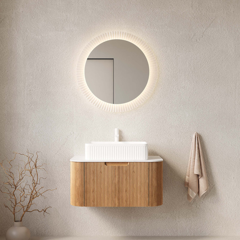 Meuble-lavabo mural avec lavabo, conception flottante, rangement de tiroir, pré-assemblé pour une installation facile et beaucoup de rangement