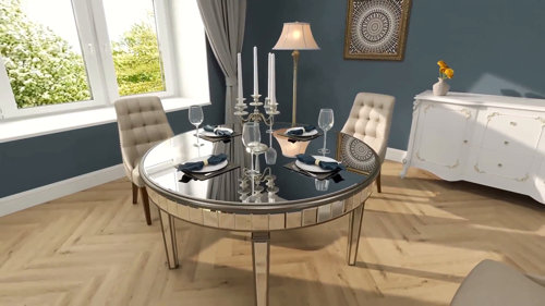 Nova 120cm Round Glass Dining Table + Lanna Chairs