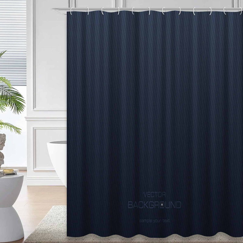 Rideau de douche rayé avec 12 crochets, L 72 po x l 84 po