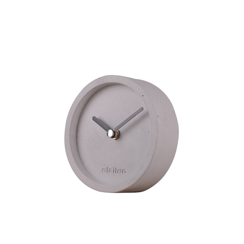 Stylish Decorative Clock, Grey Concrete, 4.7 x 1.6 inches | 100% Durable Concrete Construction, Modern Minimalist Design | Perfect for Home Decor, Office Spaces, and Gift Ideas | Unique Accent Piece for Any Room