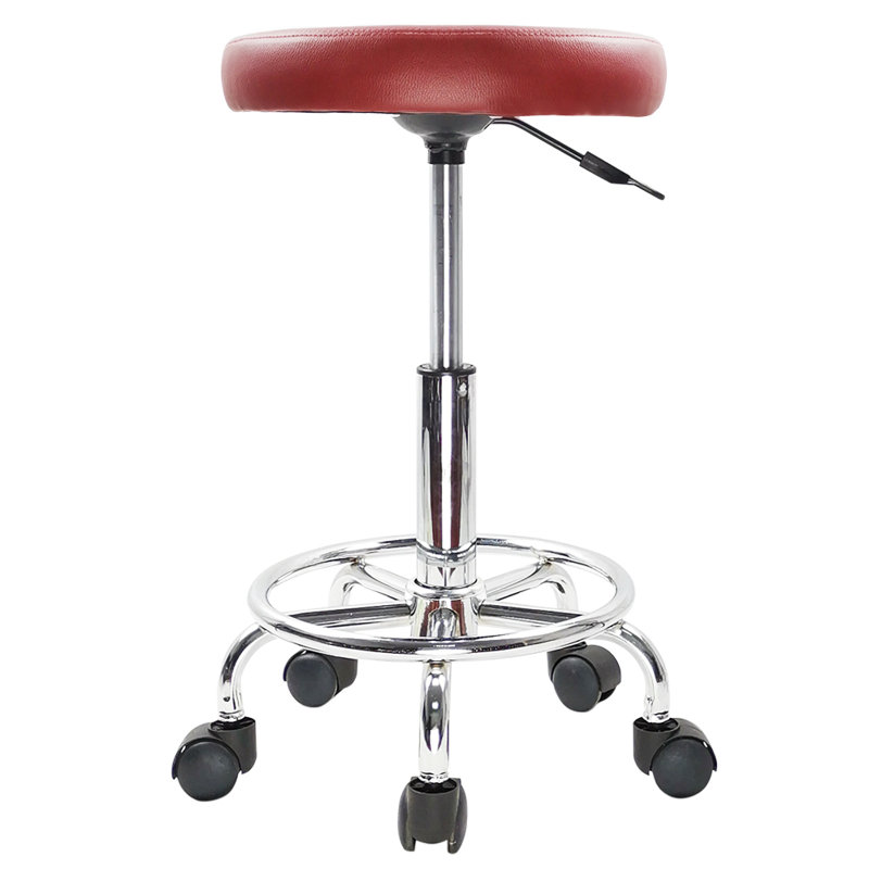 Tabouret de laboratoire à hauteur réglable, Rouge