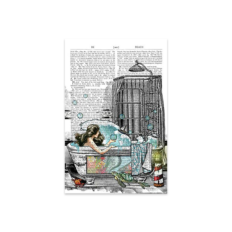 «There Is a Mermaid in the Bathaign» par In The Frame Shop - impression sans cadre, H 24 po x l 16 po x P 0,25 po