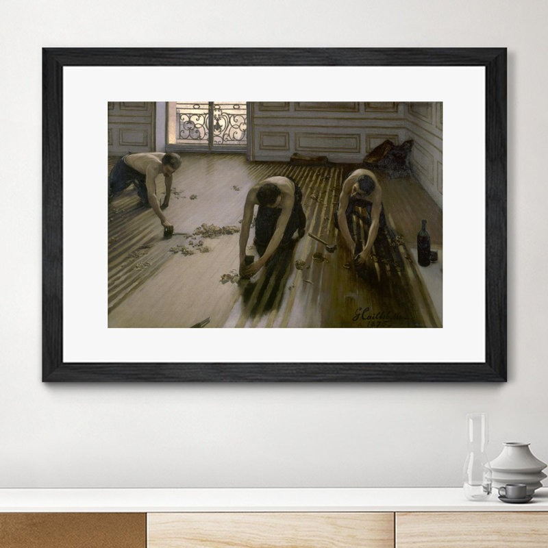 Les grattoirs de plancher, 1875 po, mat et encadrés, 24 po x 36 po, Cadre noir