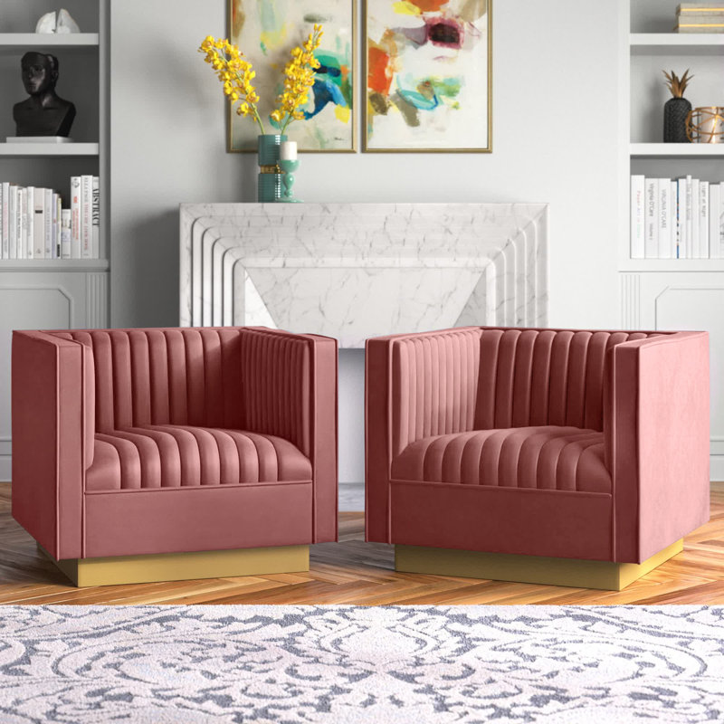 Fauteuil Modway Sanguine, Vieux rose