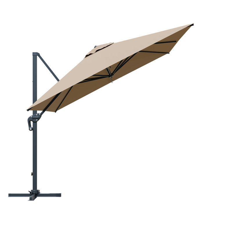 Parasol d'extérieur carré en aluminium