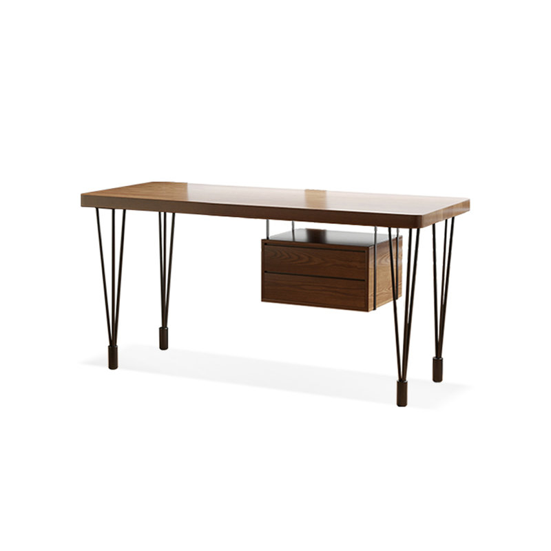 55.12"Light walnut Rectangular Solid Wood desks, 29.53" H x 55.12" W x 23.62" D