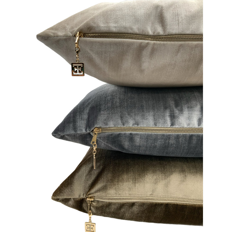 Verona Velvet Square Throw Pillow Cover & Insert, Ivory
