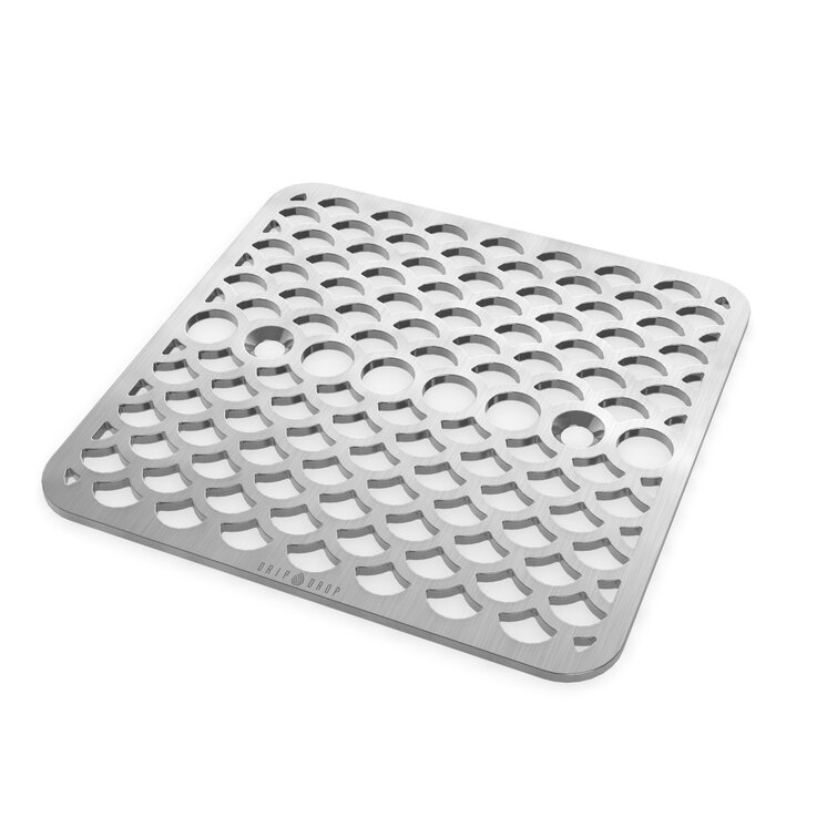 Oatey Round Gry Pvc Shower Drain With 4-3/16 Square Screw-In Chrome Drain  Cover