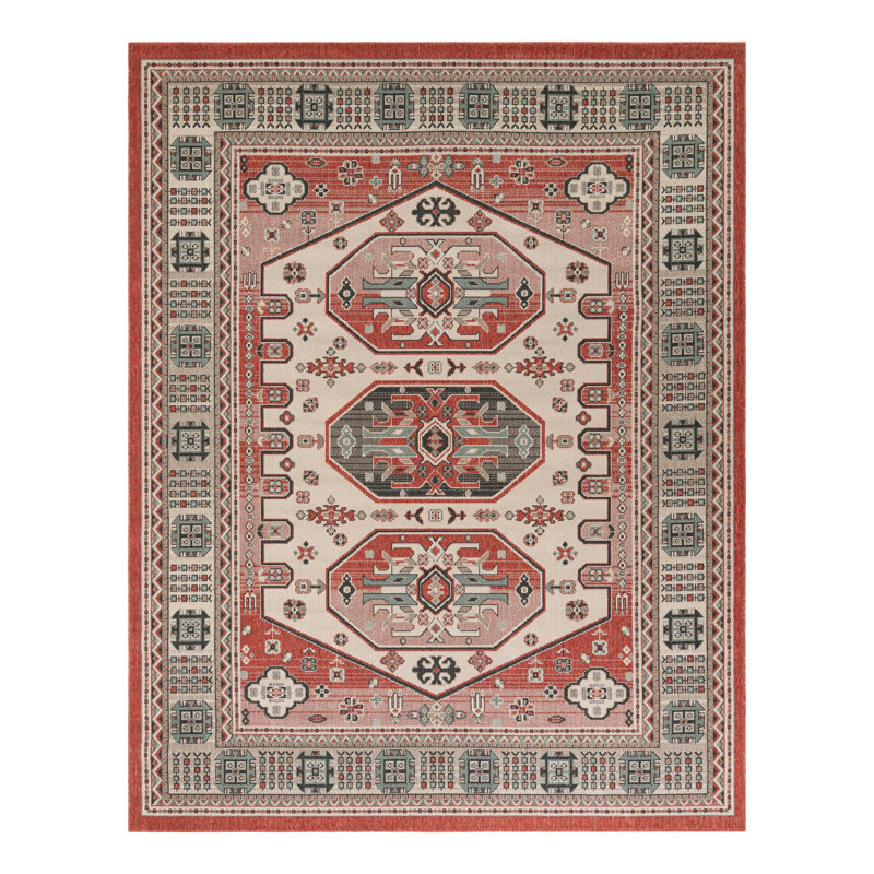 Tapis intérieur / extérieur traditionnel, Rectangle 7 pi 10 po x 10 pi