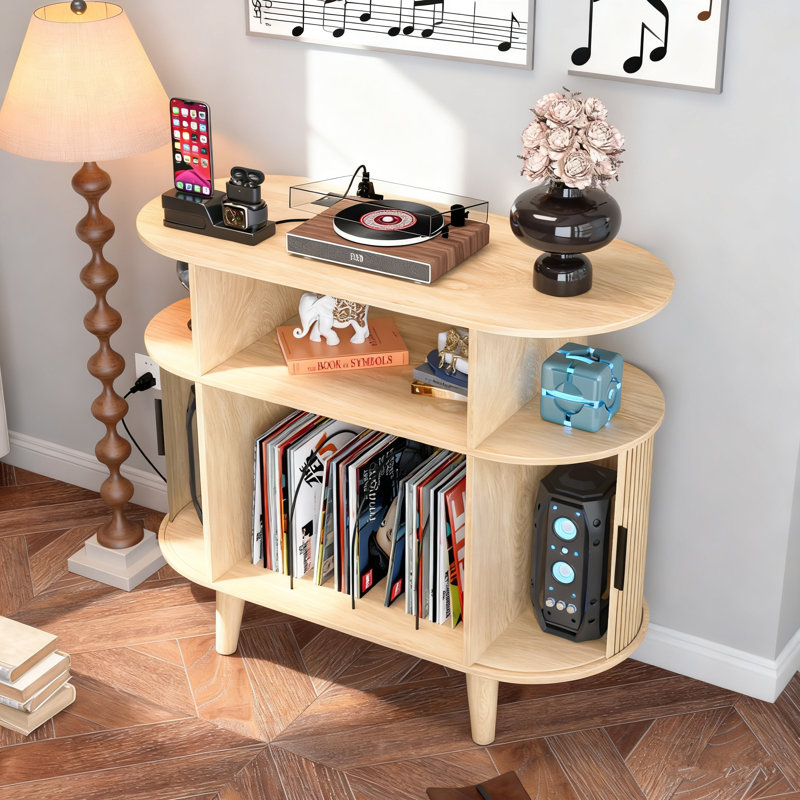 Support pour tourne-disque, Chêne