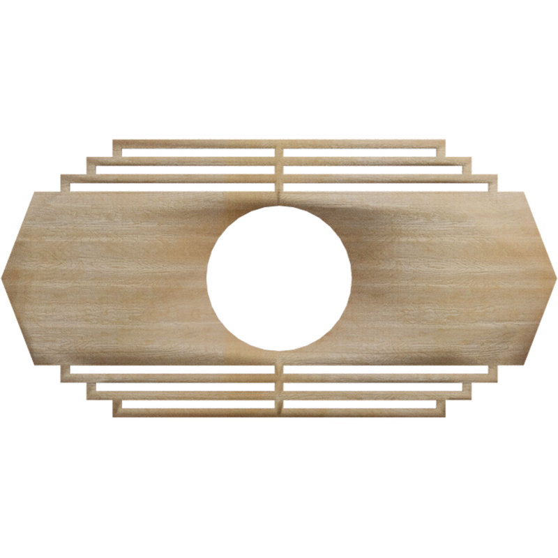 Médaillon de plafond en bois Chrysler, Hickory, H 15 po x l 30 po x P 0,25 po