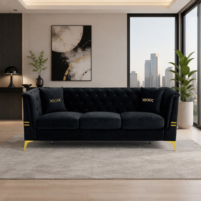 Canapé en velours Chesterfield