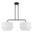 2 Light Soft Gold Large Linear Chandelier With Hand Crafted Off-White Color Fabric Hardback Shades-1979078120