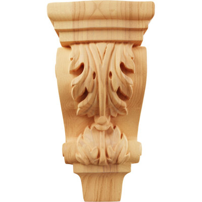 Petit corbeau en bois de pilastre Acanthus l 3 po x P 1 3/4 po x H 6 po (paquet de 6)