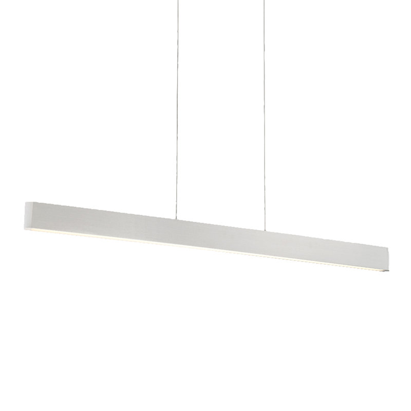 Logemann 1-Light Kitchen Island Linear Dimmable LED Pendant, Brushed Aluminum, 54"