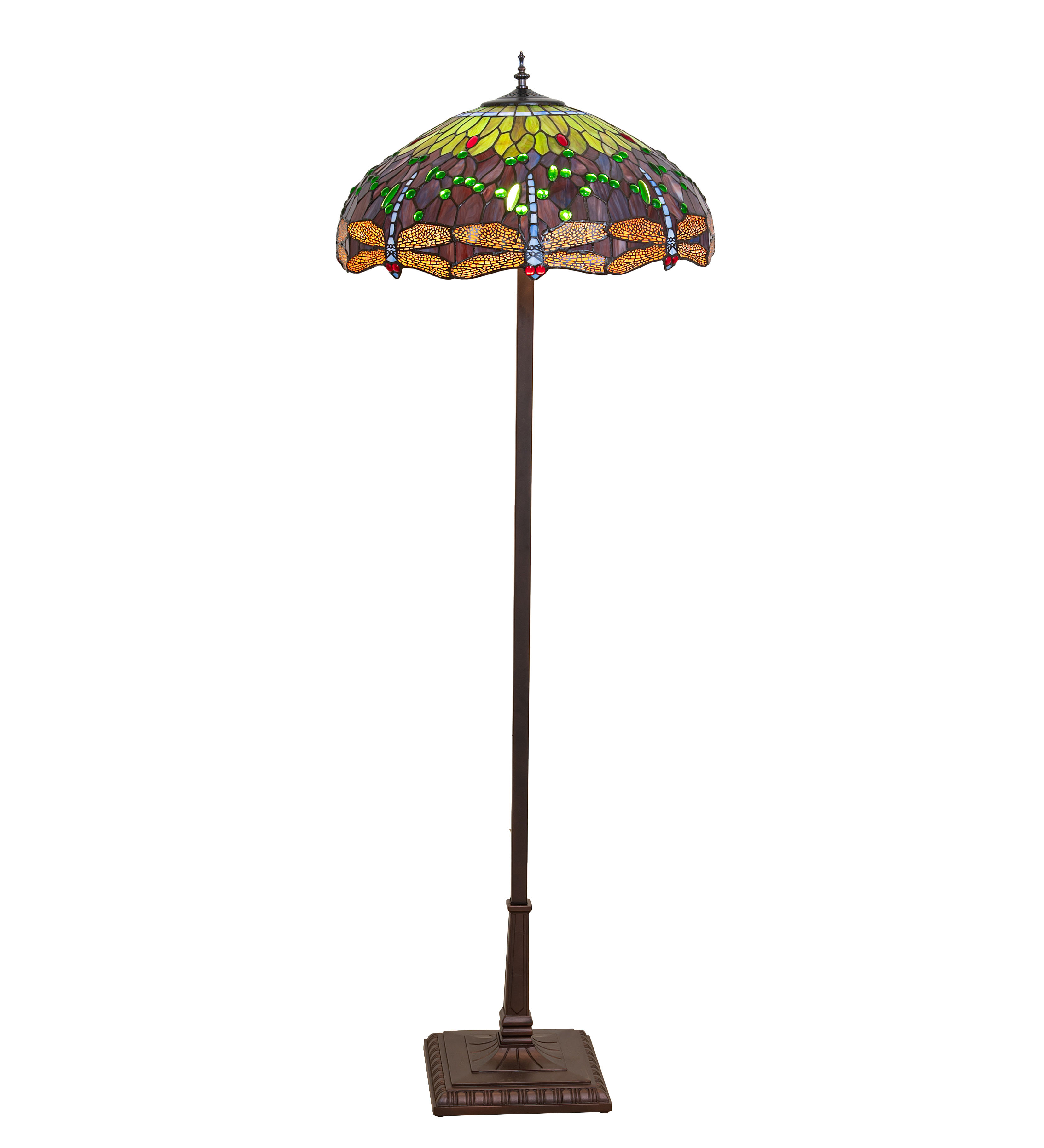 Bloomsbury Market 67" High Tiffany Hanginghead Dragonfly Floor Lamp ...