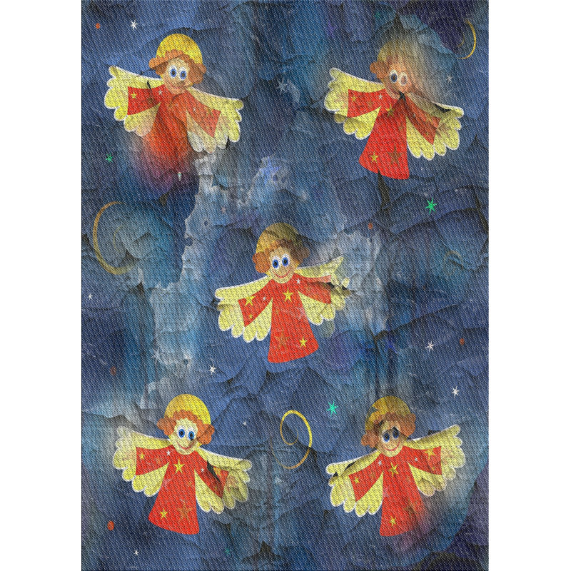 Tapis décoratif bleu Zanna, Rectangle 5 pi x 7 pi