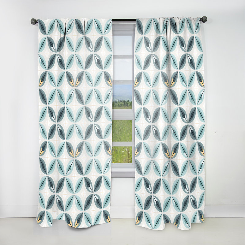 Subdued Symmetry - Damask Curtain - Velvet Room Darkening - 1 Panel, 52" W x 108" L