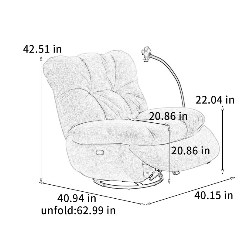 Fauteuil inclinable confortable et réglable, Jaune