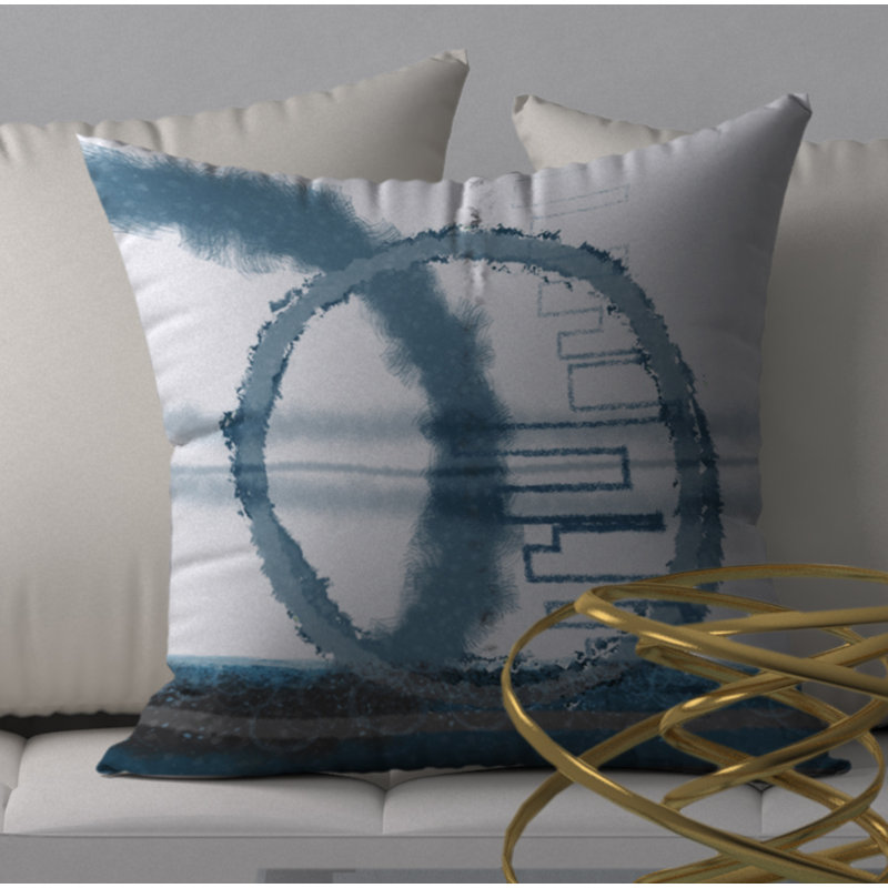 Abstract Reversible Throw Pillow, 24" x 24"