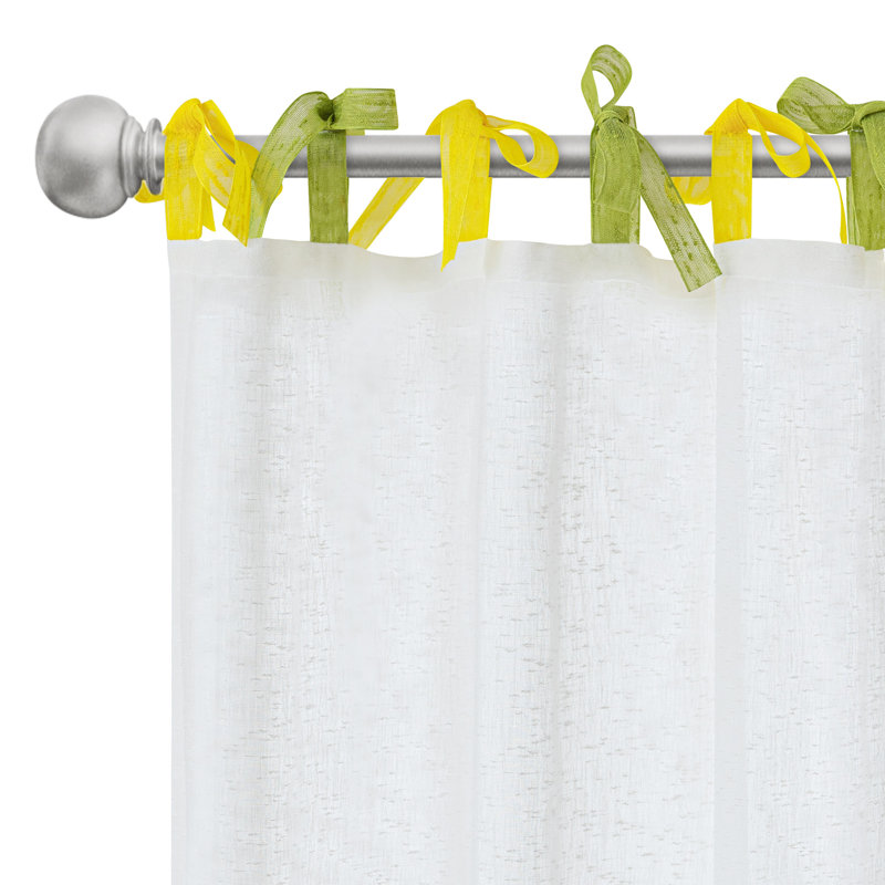 Paire de rideaux Voile Muti, L 52 po x L 84 po, Jaune/vert