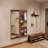 Wall Mounted Full Length Mirror, Full Body Mirror With Shelf, Full Body Mirror With Hook Wall Mounted Mirror With Multifunctional Design Panel, Bedroom/Living Room/Entrance Walnut (47.6*15.7In)-563048415