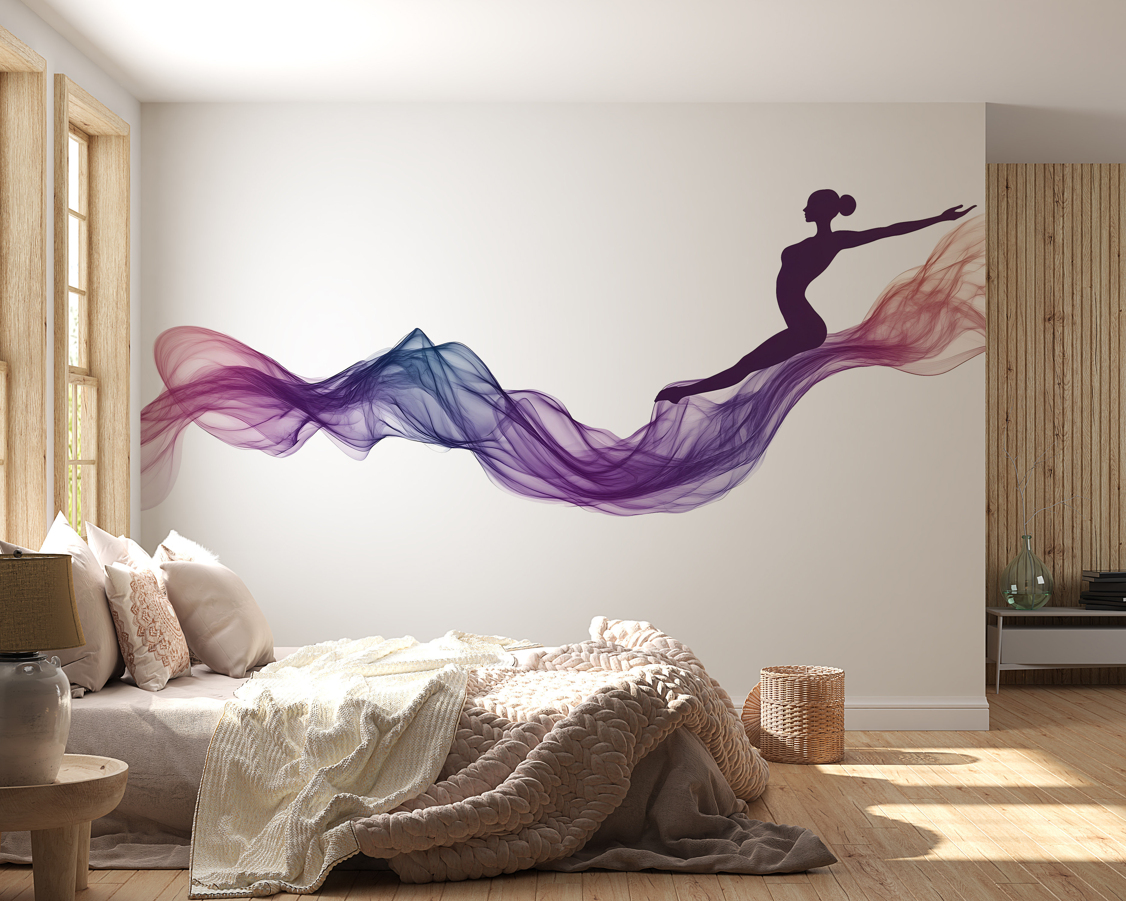 Trinx Dancer Wall Mural, Ballet Wall Art, Abstract Dance Wallpaper ...