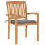 Chaise de patio empilable en teck avec coussin-1360054853-1407841660