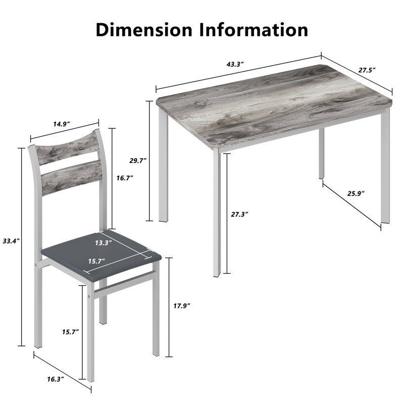 Ohmer 4 - Person Four Leg Dining Set, Dining Table Set for 4, Wood Kitchen Table with Upholstered Chairs for Kitchen Room and Small Spaces