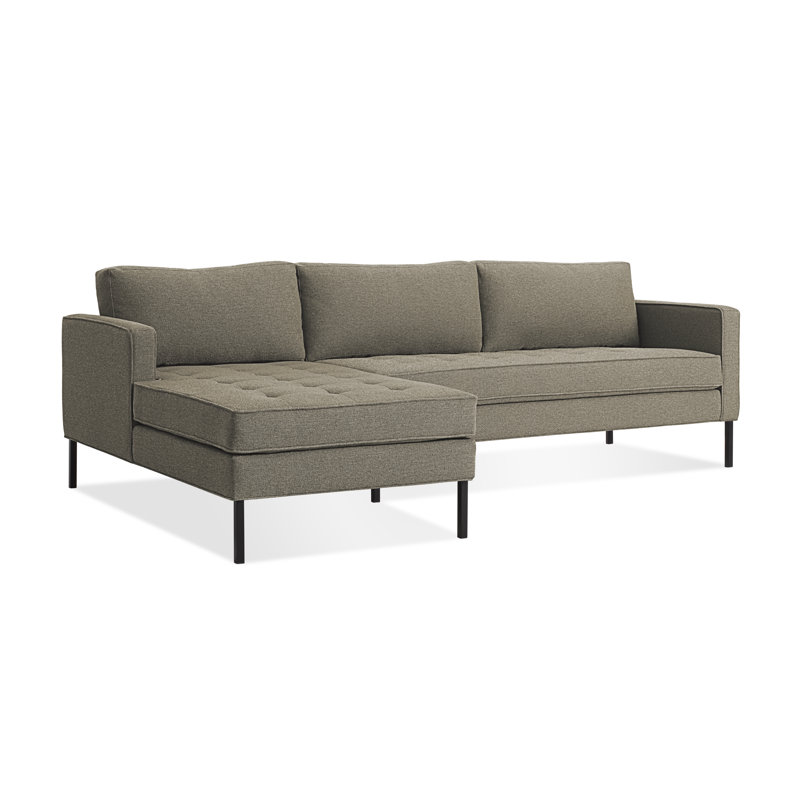 Paramount Chaise Sectional, Sanford Ceramic Crossweave, Black, Left Hand Facing