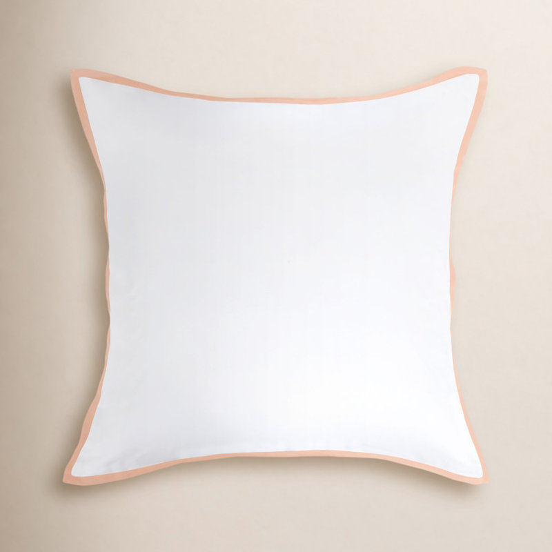 Langston Sateen Pillow Sham, White/Pink