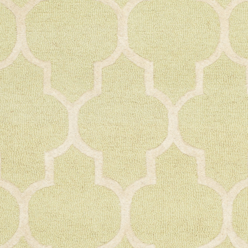 Cannen Hand-Tufted Wool Ivory/Light Green Area Rug, Runner 2'6" x 8'