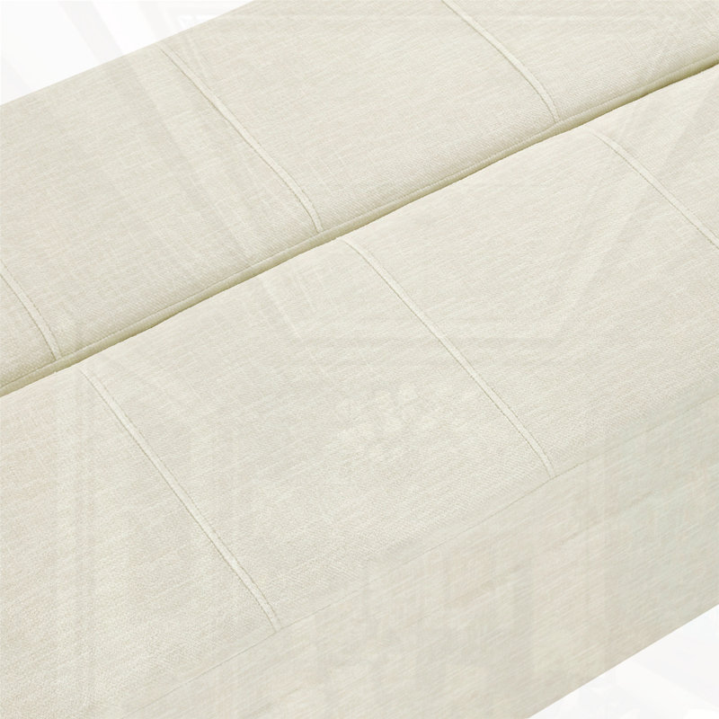 Lit simple avec repose-pieds pliant, Beige