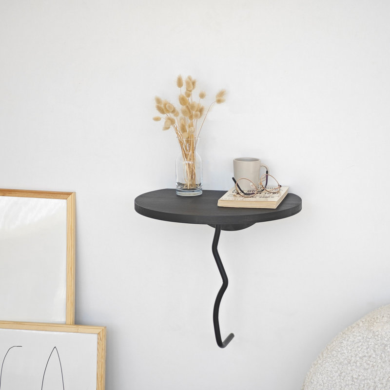 Locelso Wood Floating Shelf, Grey, 35cm H x 35cm W x 10cm D