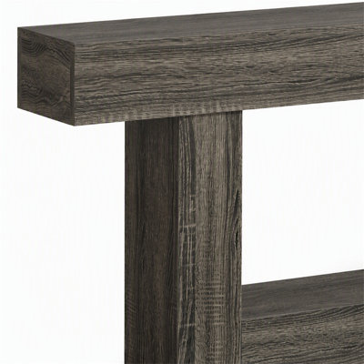 63" Wooden Console Table, Farmhouse 2-Tier Sofa Table Entryway Table